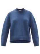 Matchesfashion.com Brock Collection - Drop-shoulder Cashmere Sweater - Womens - Blue