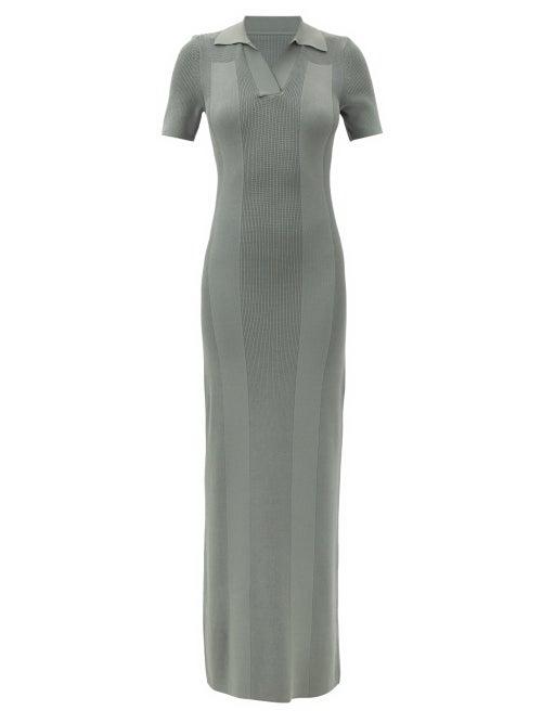 Matchesfashion.com Jacquemus - Cutout-back Knitted Polo Dress - Womens - Green