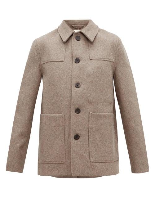 Matchesfashion.com Studio Nicholson - Meile Wool Blend Donkey Coat - Mens - Light Brown