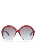 Matchesfashion.com Dior Eyewear - Bianca Round Frame Sunglasses - Womens - Burgundy Multi
