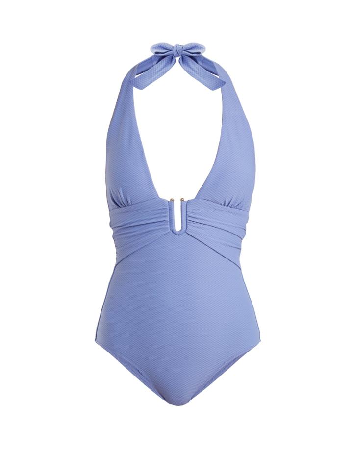 Heidi Klein Portinatx Halterneck U-bar Swimsuit