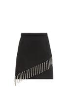Christopher Kane - Crystal-chain Embellished Crepe Mini Skirt - Womens - Black