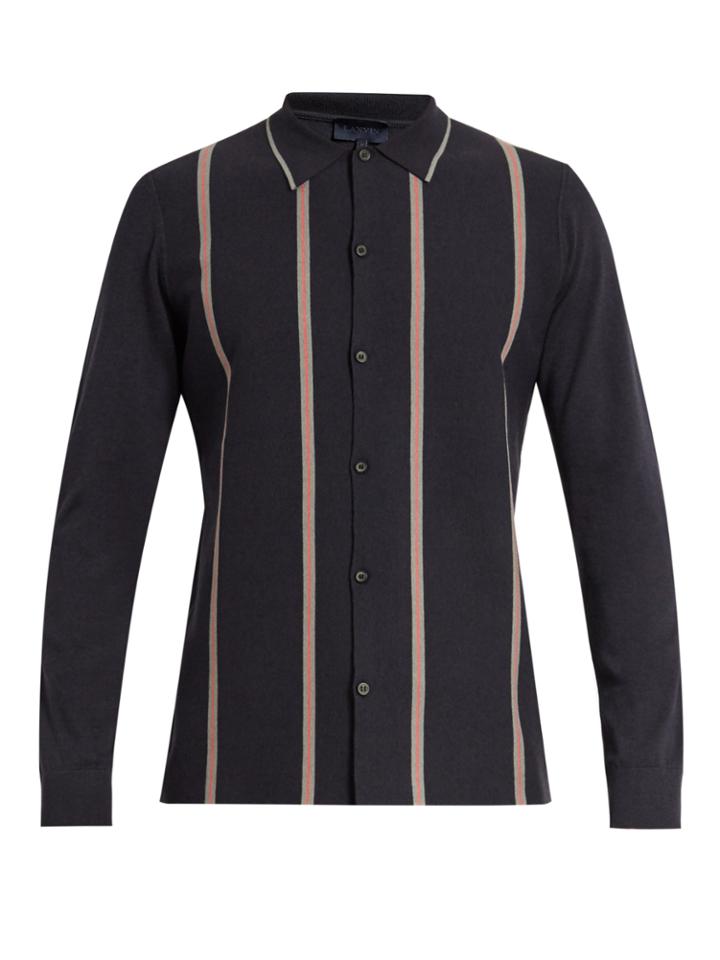 Lanvin Striped Wool And Cotton-blend Shirt