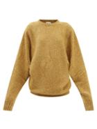 Raey - Batwing-sleeve Organic-cotton Blend Draped Sweater - Womens - Khaki