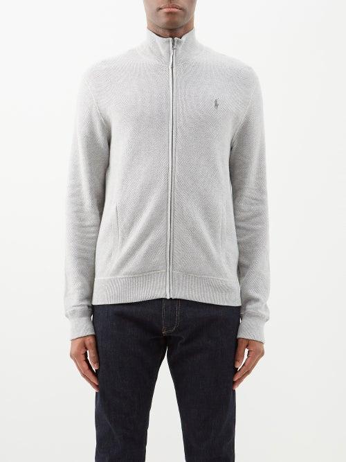 Polo Ralph Lauren - Logo-embroidered Zipped Cotton-piqu Cardigan - Mens - Grey