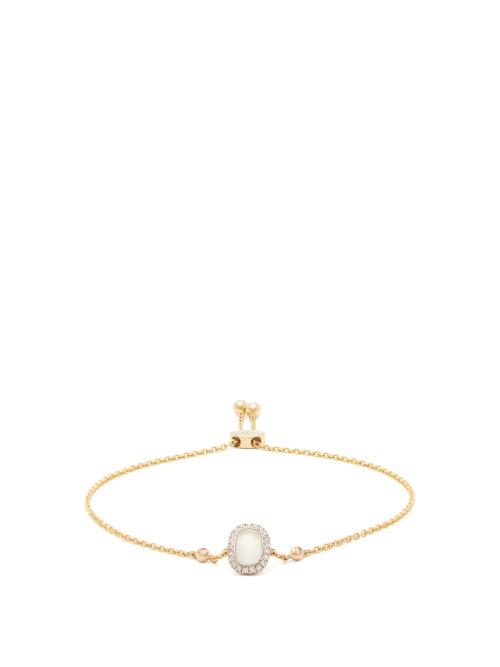 Matchesfashion.com Anissa Kermiche - June Moonstone, Diamond & Gold Bracelet - Womens - White Multi