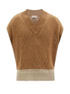 Nick Fouquet - Urdin Open-work Linen Sweater Vest - Mens - Brown