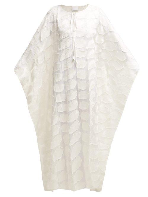 Matchesfashion.com Love Binetti - Sea & Sand Leaf Appliqu Kaftan - Womens - White