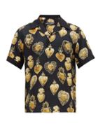 Matchesfashion.com Dolce & Gabbana - Heart Print Silk Satin Twill Shirt - Mens - Black Multi