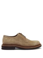 Matchesfashion.com Brunello Cucinelli - Suede Derby Shoes - Mens - Beige