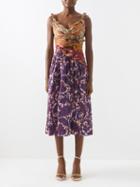 Zimmermann - Tiggy Paisley-print Cutout Linen Dress - Womens - Multi