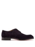 Matchesfashion.com Christian Louboutin - A Mon Homme Suede Derby Shoes - Mens - Navy