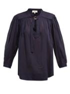 Matchesfashion.com Sea - O'keefe Cotton Blouse - Womens - Navy