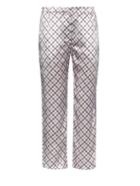 Nina Ricci Cropped Checked Silk Trousers