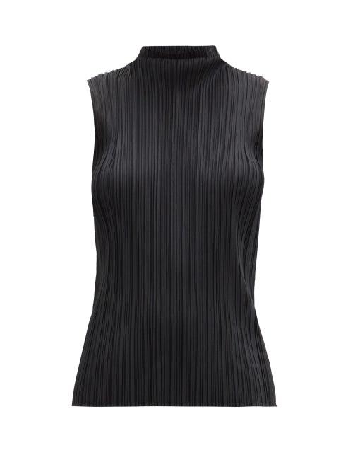 Matchesfashion.com Pleats Please Issey Miyake - High-neck Technical-pleated Top - Womens - Black