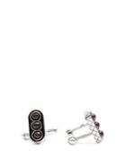 Bottega Veneta Intrecciato-engraved Garnet And Silver Cufflinks