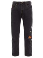 Matchesfashion.com Gucci - Embroidered Straight Leg Jeans - Mens - Black