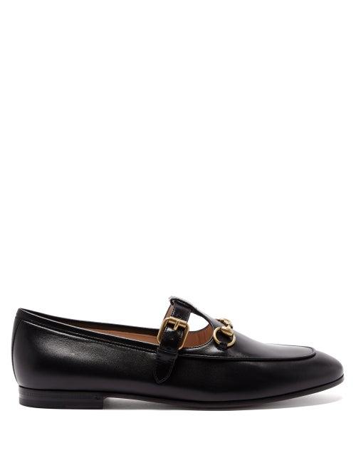 Gucci - Horsebit T-bar Leather Loafers - Womens - Black