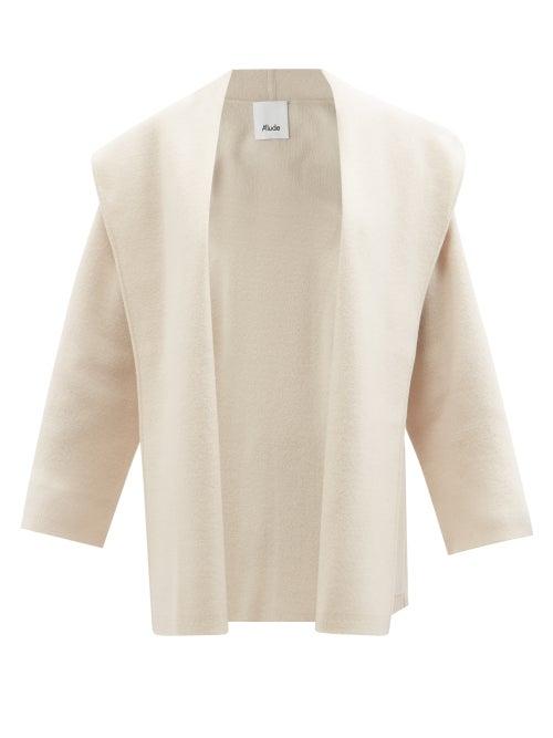 Allude - Hooded Wool-blend Cape Jacket - Womens - Ivory