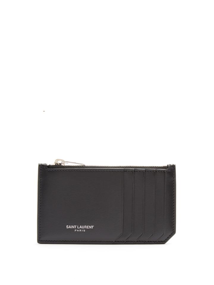 Saint Laurent Fragments Leather Cardholder