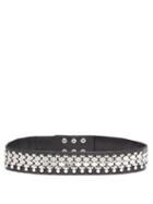Matchesfashion.com Christopher Kane - Crystal And Metal-embellished Leather Belt - Womens - Black Silver