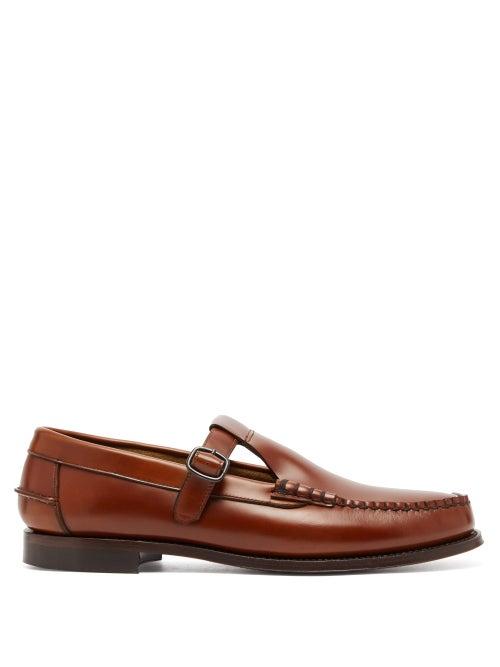 Matchesfashion.com Hereu - Alber T Bar Leather Loafers - Mens - Brown