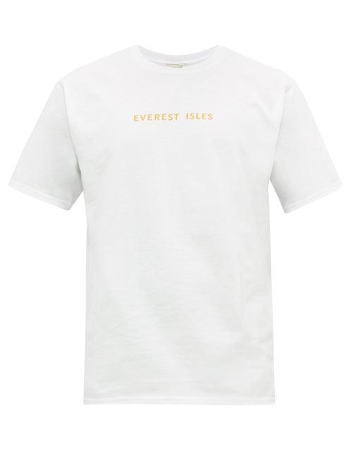 Matchesfashion.com Everest Isles - Logo Print Cotton T Shirt - Mens - White