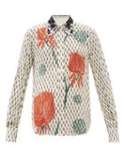 Ladies Rtw Chlo - Tulip-print Crepe Shirt - Womens - Beige Multi