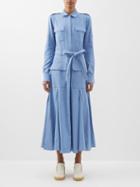Gabriela Hearst - Meyer Belted Denim Shirt Dress - Womens - Light Denim