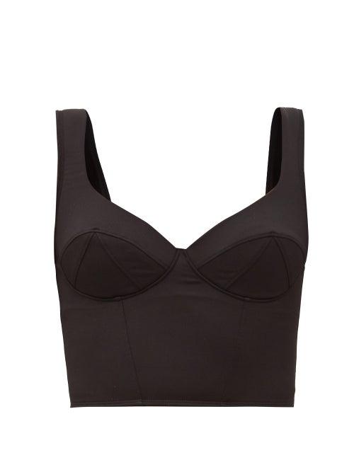 Matchesfashion.com Ernest Leoty - Jade Jersey Crop Top - Womens - Black