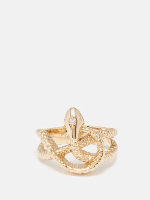 Zo Chicco - Snake Diamond & 14kt Gold Ring - Womens - Gold Multi