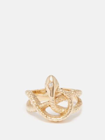 Zo Chicco - Snake Diamond & 14kt Gold Ring - Womens - Gold Multi