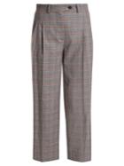 Stella Jean Prince Of Wales Checked Mid-rise Cropped Trousers