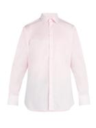 Matchesfashion.com Kilgour - Single Cuff Basket Weave Cotton Shirt - Mens - Pink