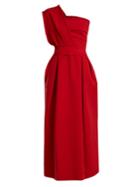 Preen By Thornton Bregazzi Ace One-shoulder Stretch-cady Midi Dress