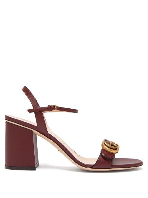 Matchesfashion.com Gucci - Gg Marmont Leather Sandals - Womens - Burgundy
