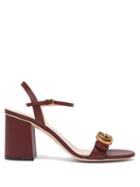 Matchesfashion.com Gucci - Gg Marmont Leather Sandals - Womens - Burgundy