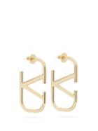 Matchesfashion.com Valentino Garavani - V-logo Drop Earrings - Womens - Gold