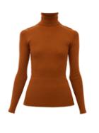Matchesfashion.com Gucci - Logo-embroidered Wool-blend Roll-neck Sweater - Womens - Orange