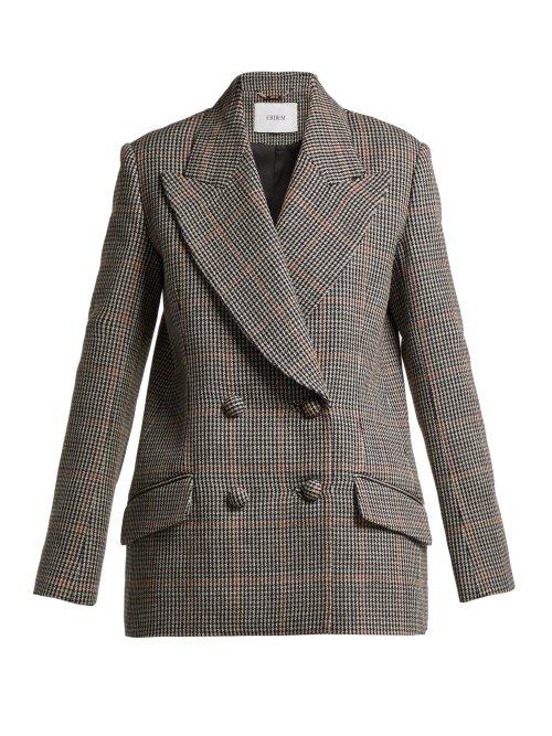 Matchesfashion.com Erdem - Jasper Houndstooth Checked Wool Blazer - Womens - Black White