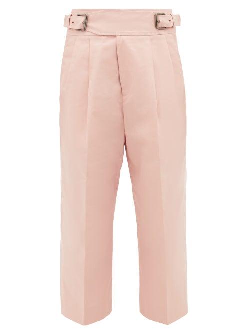 Matchesfashion.com Marni - Buckled Cotton-blend Cropped Trousers - Womens - Pink