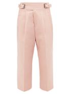 Matchesfashion.com Marni - Buckled Cotton-blend Cropped Trousers - Womens - Pink