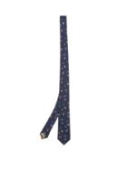 Matchesfashion.com Paul Smith - Floral-embroidered Silk-twill Tie - Mens - Navy