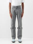 Y/project - Cowboy-cuff Straight-leg Organic Jeans - Mens - Grey