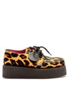 Matchesfashion.com Molly Goddard - X Underground Marty Leopard Calf-hair Derby Shoes - Womens - Leopard