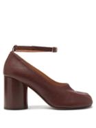 Ladies Shoes Maison Margiela - Tabi Split-toe Column-heel Leather Pumps - Womens - Brown
