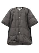 Matchesfashion.com Jil Sander - Quilted Recycled-ripstop Down Cape - Womens - Dark Grey