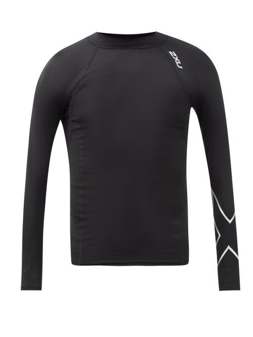2xu - Ignition Logo-print Compression Top - Mens - Black Silver