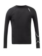 2xu - Ignition Logo-print Compression Top - Mens - Black Silver