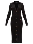 Versace - Ribbed-knit Cardigan Dress - Womens - Black